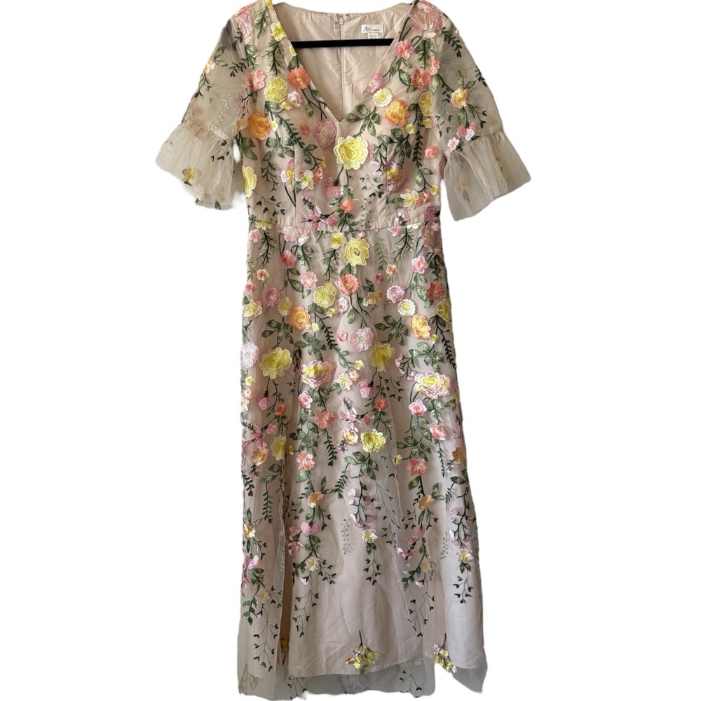 AW Bridal‎ Sz 14 Carole Dress Floral Embroidered Cream Dress - Picture 10 of 13